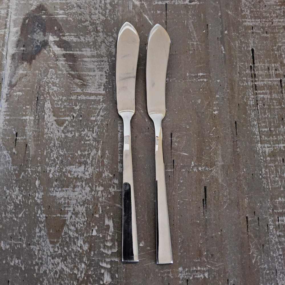 Dansk Meridian Butter Spreader Set of 2 Stainless Steel 18/10 MCM Flatware